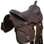 Trail Riding Western Saddle 15" Buffalo Leather - color Brown