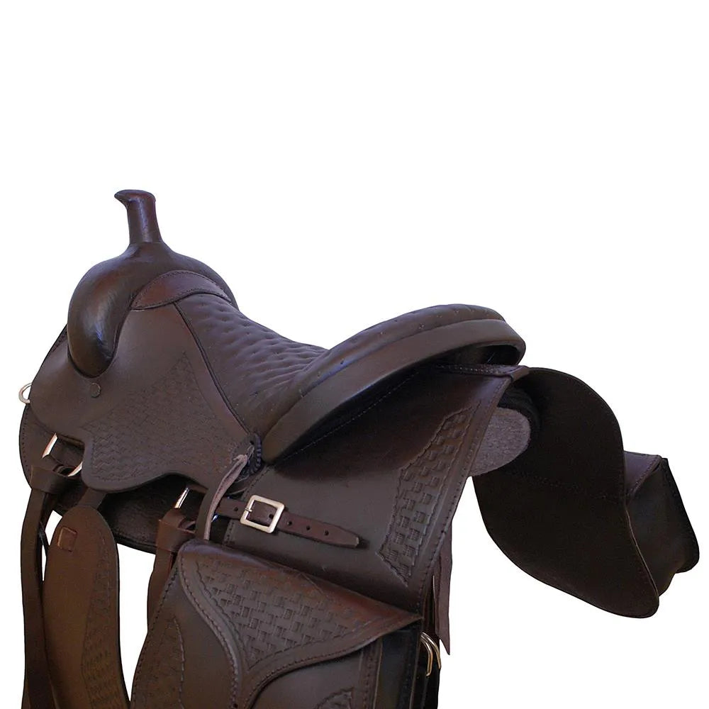 Trail Riding Western Saddle 15" Buffalo Leather - color Brown