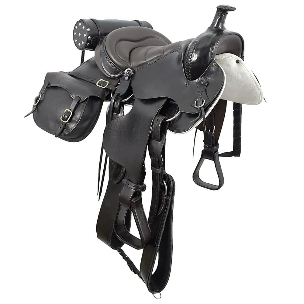 Western Performance Horse Saddle - Dark Brown