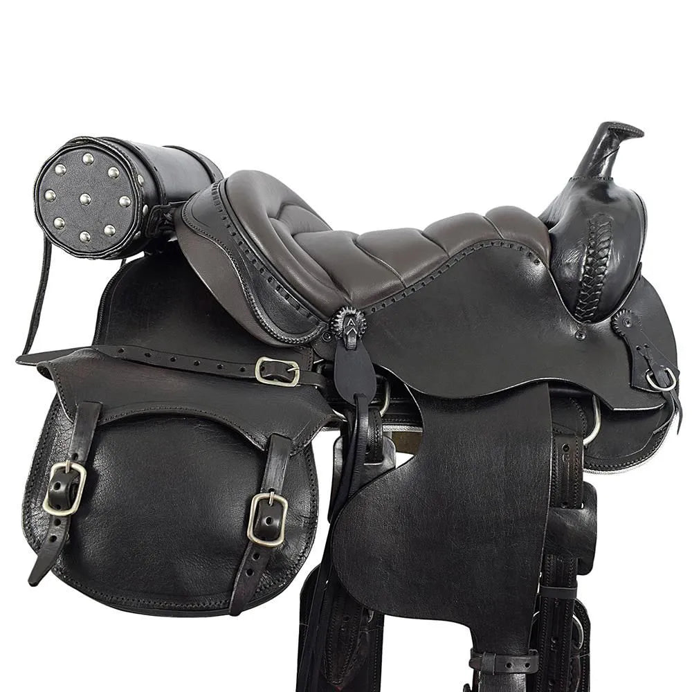 Western Performance Horse Saddle - Dark Brown