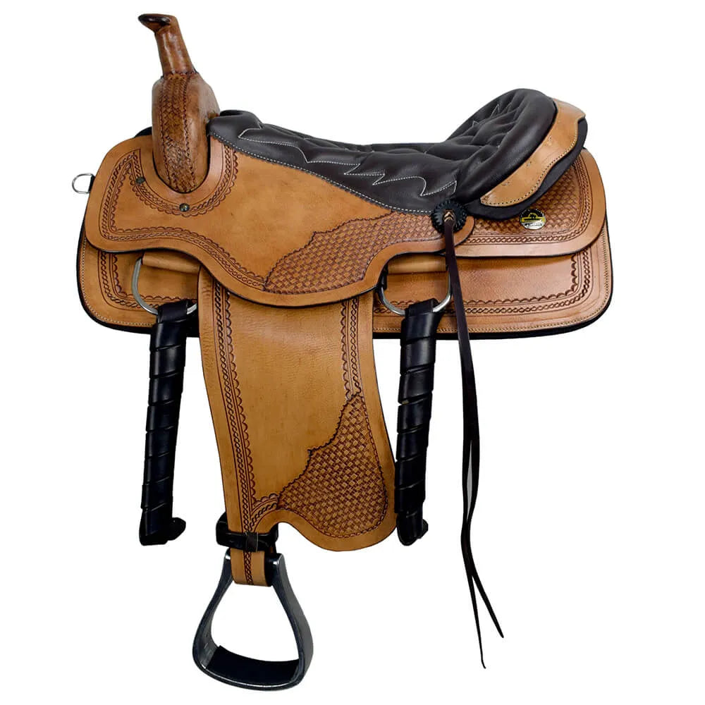 Premium Western Roping Saddle - Natural Color