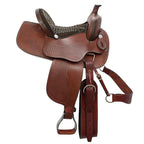 Barrel Racing & Trail Riding Western Saddle 15" Buffalo Leather - color Havana