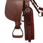 Barrel Racing & Trail Riding Western Saddle 15" Buffalo Leather - color Havana