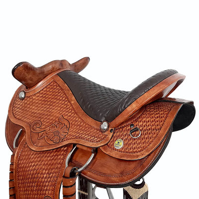 Ranch Head Carved Saddle - Havana (AS33001)
