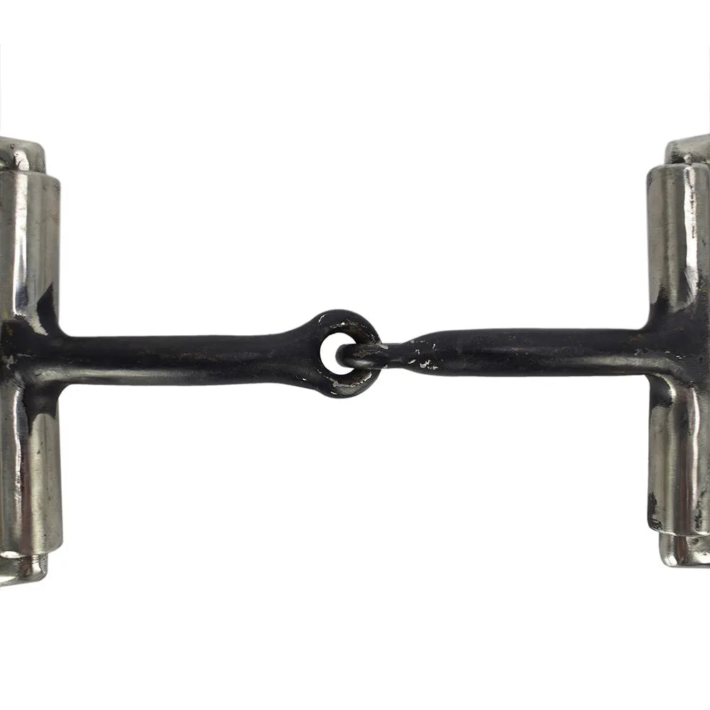 Large D-Ring Bit with Iron Mouthpiece - Stainless Steel