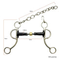 "F" Bit with Iron Mouthpiece and Salivary Relief - Stainless Steel