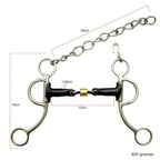 "F" Bit with Iron Mouthpiece and Salivary Relief - Stainless Steel