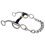 "F" Bit with Iron Mouthpiece and Salivary Relief - Stainless Steel