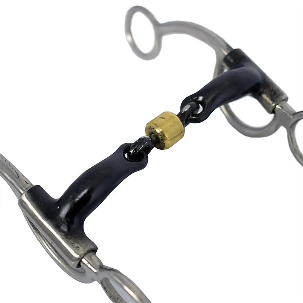 "F" Bit with Iron Mouthpiece and Salivary Relief - Stainless Steel