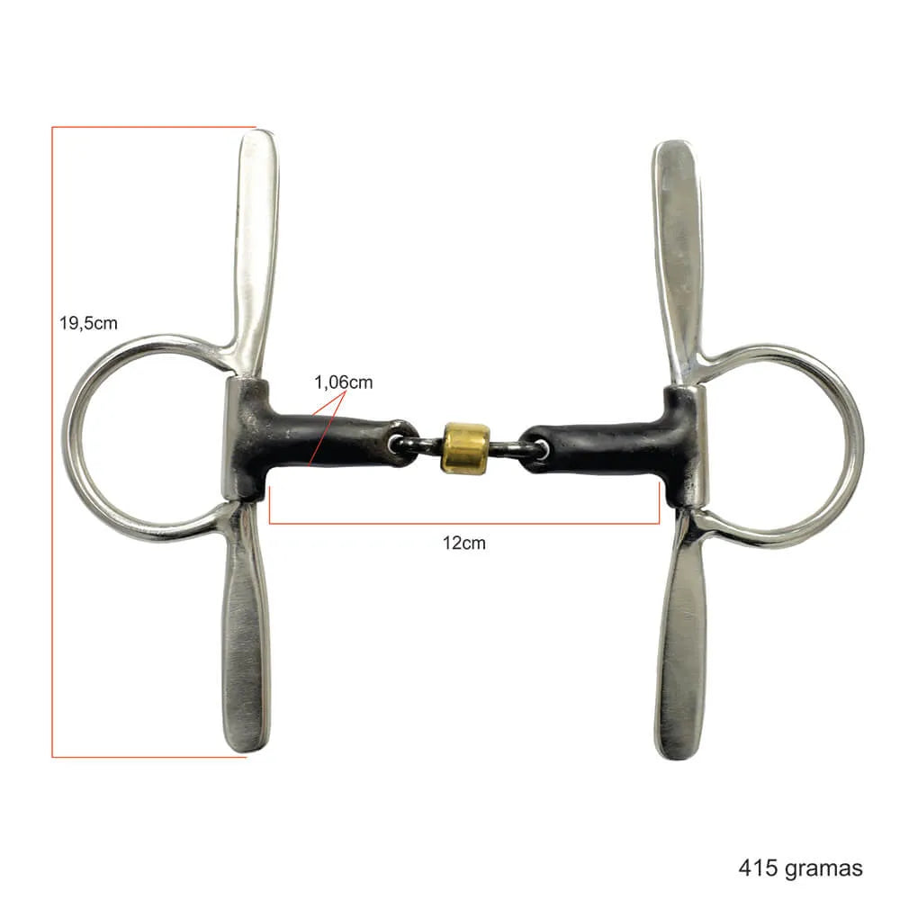 Helix Bit with Iron Mouthpiece and Salivary Relief - Stainless Steel