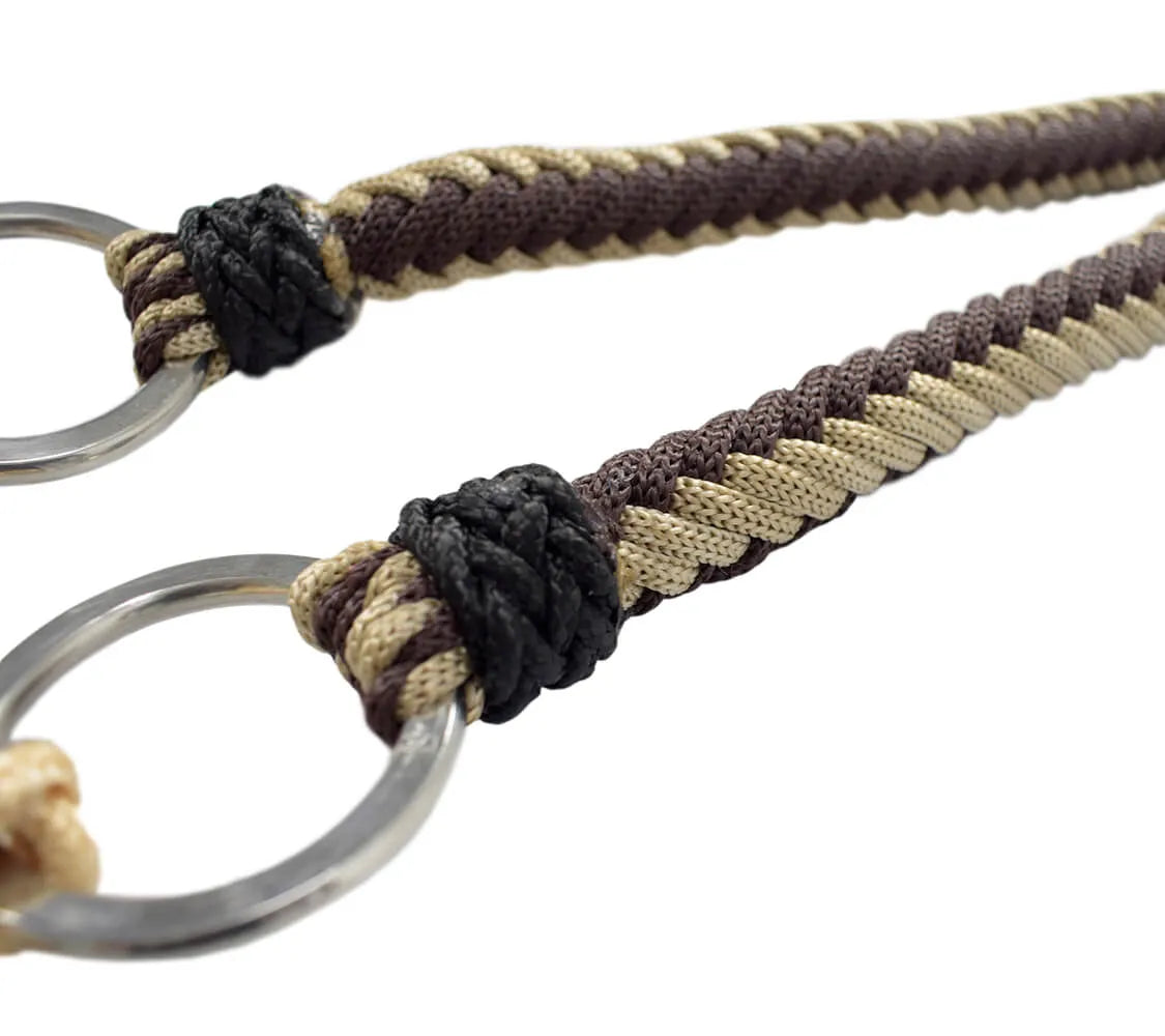 Twisted Rope Reins - Brown and Beige