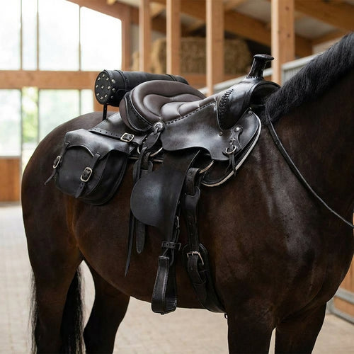 Trail Riding Western Saddle Performance 16" Dark Brown