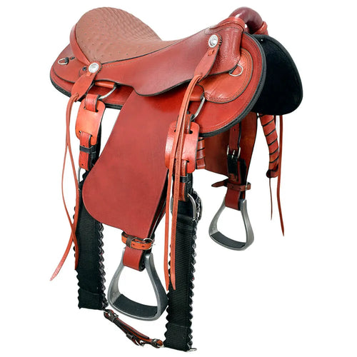 Trail Riding Australian Saddle Buffalo Leather 16" - color Havana