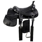 Traditional American Saddle with Saddlebag - Black