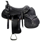 Traditional American Saddle with Saddlebag - Black