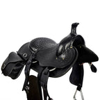 Traditional American Saddle with Saddlebag - Black