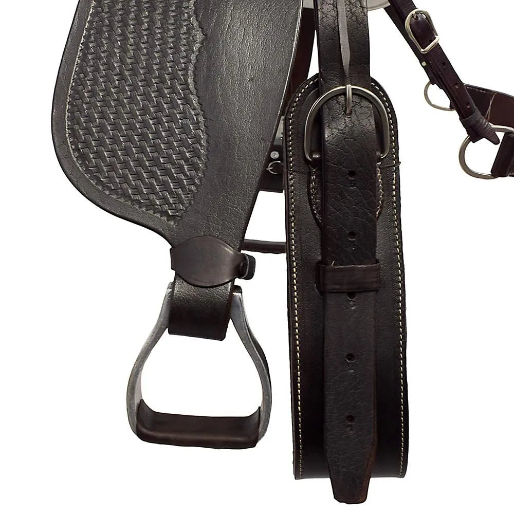Barrel Racing Western Saddle 15" Buffalo Leather - color Brown