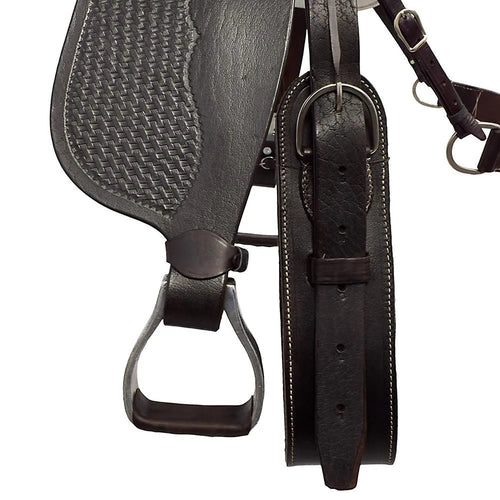 Barrel Racing Western Saddle 15" Buffalo Leather - color Brown