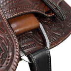 Roping Western Saddle Premium Calf 15" Buffalo Leather - color Brown