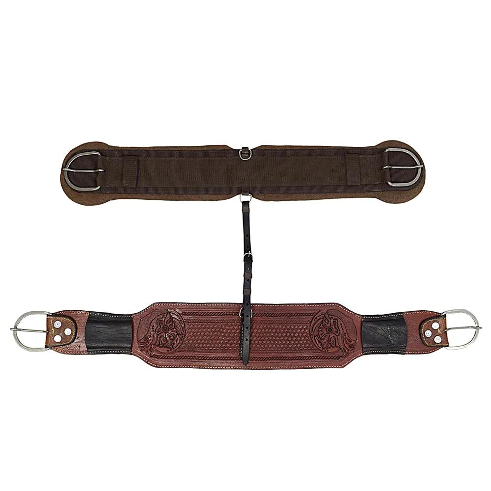 Roping Western Saddle Premium Calf 15" Buffalo Leather - color Brown