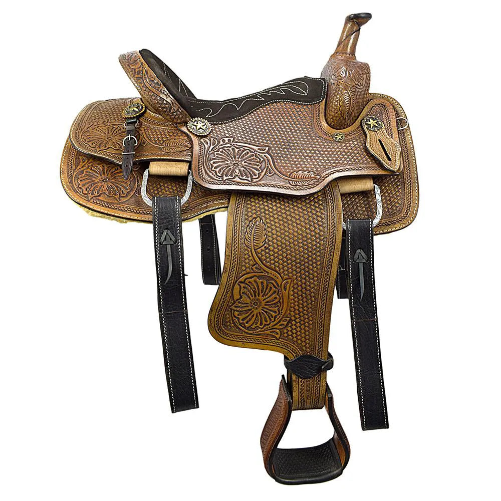 Work & Show Western Saddle Premium 16" Buffalo Leather  - color  Natural