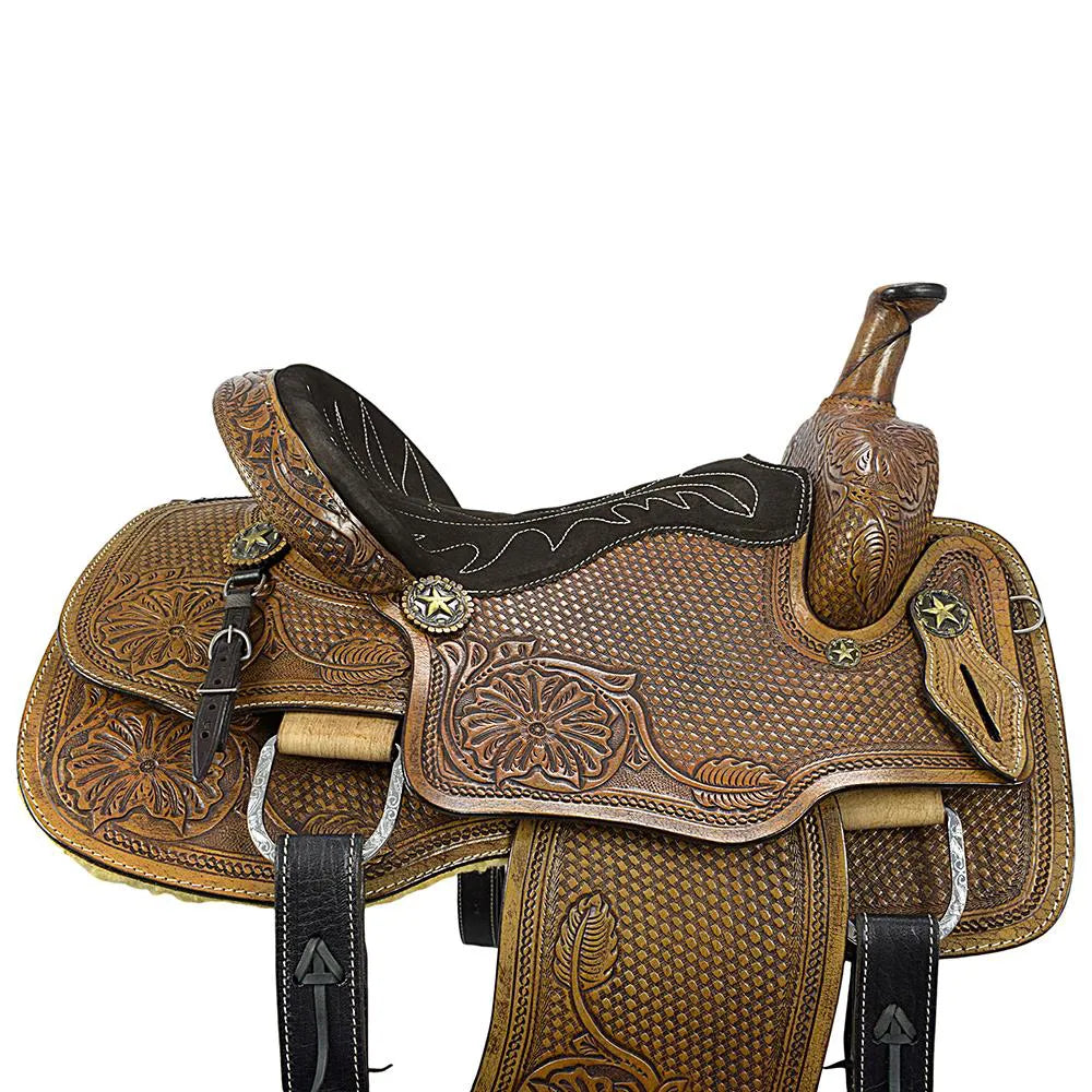 Work & Show Western Saddle Premium 16" Buffalo Leather  - color  Natural