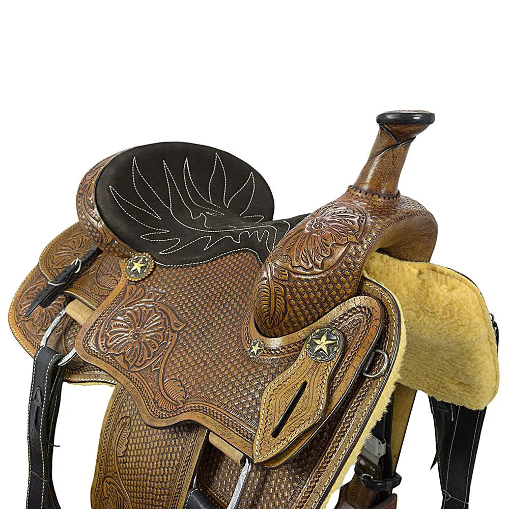 Work & Show Western Saddle Premium 16" Buffalo Leather  - color  Natural