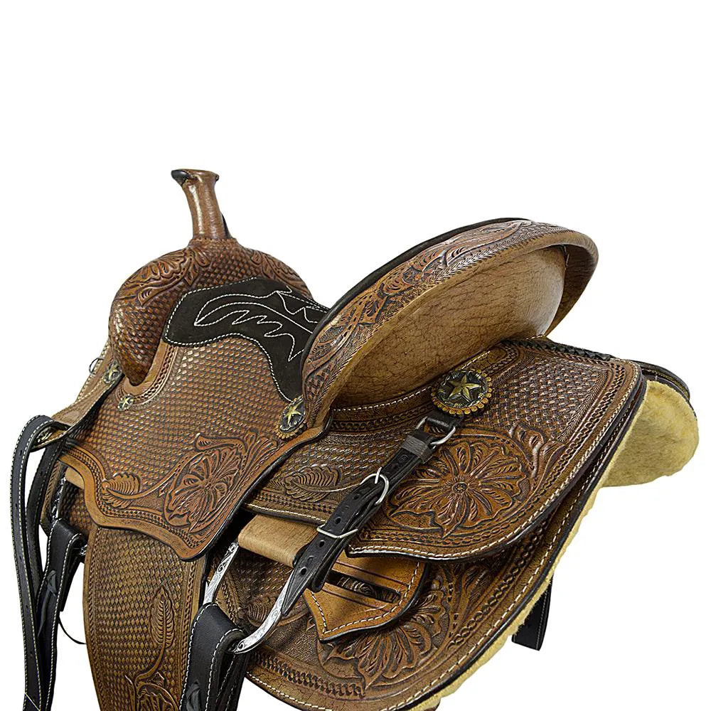 Work & Show Western Saddle Premium 16" Buffalo Leather  - color  Natural