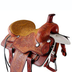 Roping Western Saddle Pro Team 16" Buffalo Leather - color Havana