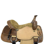 Roping Western Saddle Premium 16" Buffalo Leather - color Natural