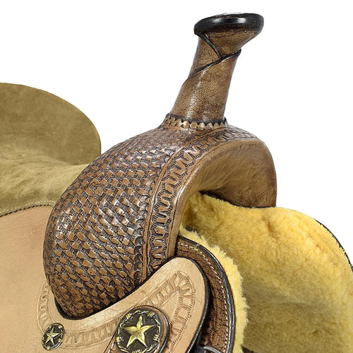 Roping Western Saddle Premium 16" Buffalo Leather - color Natural