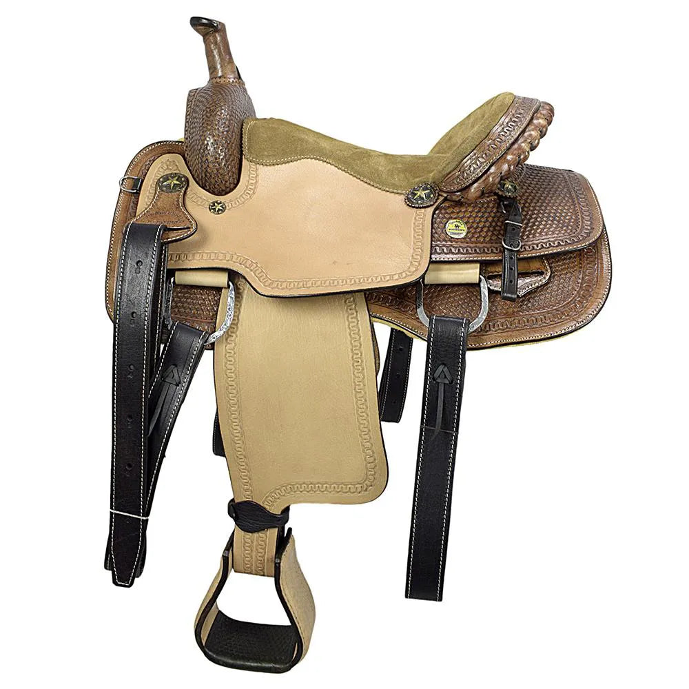 Roping Western Saddle Premium 16" Buffalo Leather - color Natural