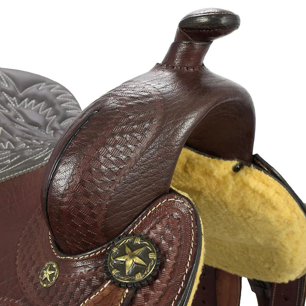 Reining & Trail Riding Western Saddle 15" Buffalo Leather - color Brown