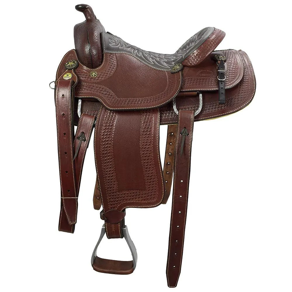 Reining & Trail Riding Western Saddle 15" Buffalo Leather - color Brown