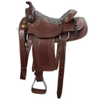 Reining & Trail Riding Western Saddle 15" Buffalo Leather - color Brown