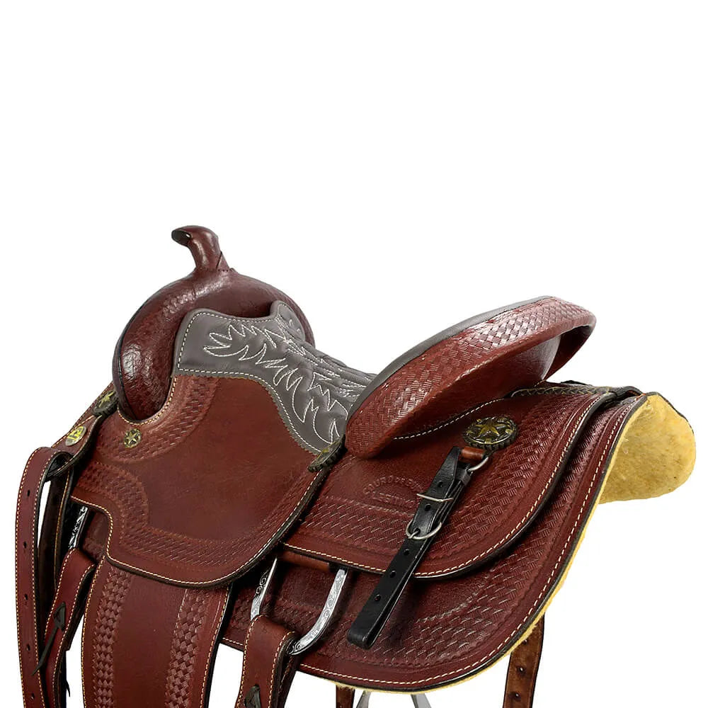 Reining & Trail Riding Western Saddle 15" Buffalo Leather - color Brown